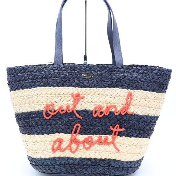 kate spade Handbags - NWT Kate Spade Shore Thing Out And About Woven Straw Tote Beach Picnic Bag